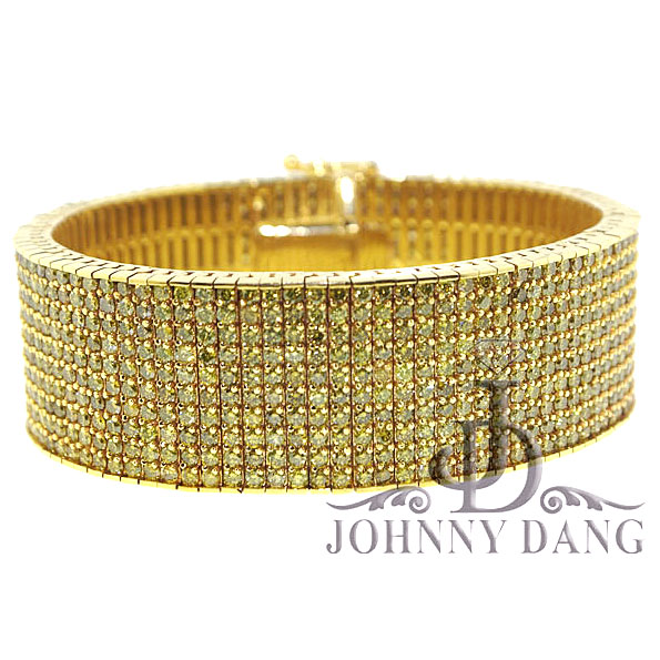 B-0010- 10 Row Yellow Diamond Bracelet