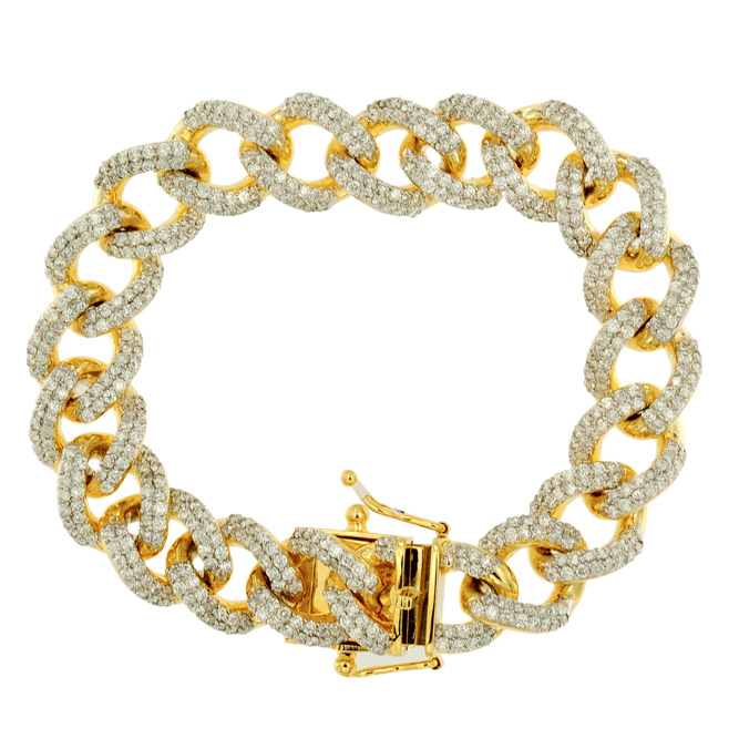 BR160107-1 Custom Cuban Link Diamond Bracelet