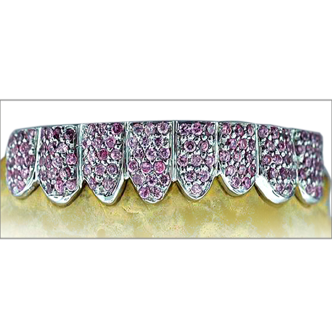 C108--Pink Sapphire Prong Setting Grill