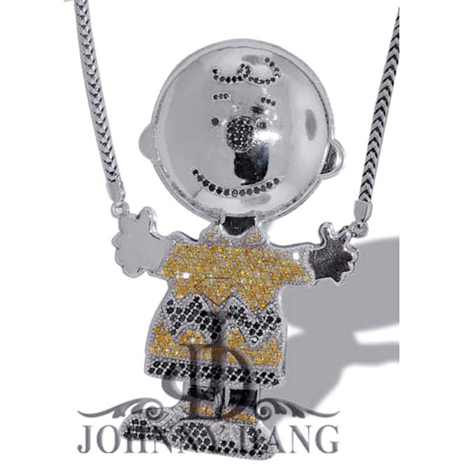 CJ-0015- Custom Charlie Brown Diamond Pendant