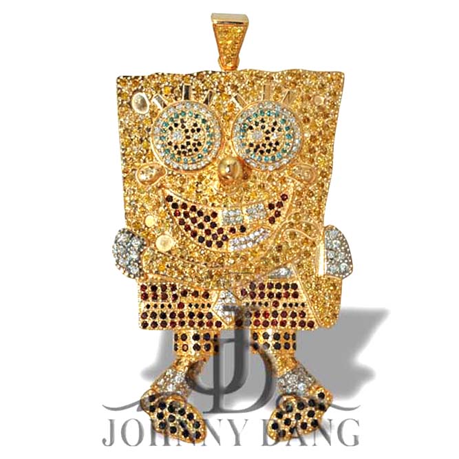 CJ-0023-Sponge Bob Diamond Pendant