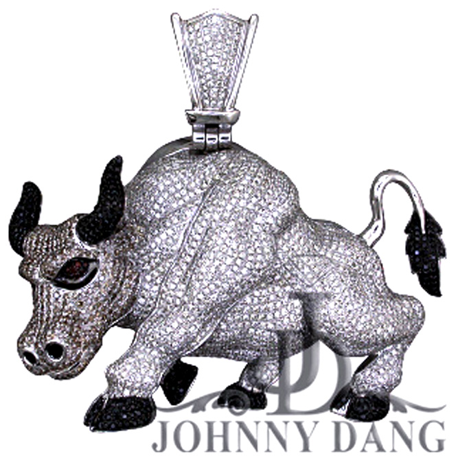 CJ-0045- Custom Diamond Bull Pendant