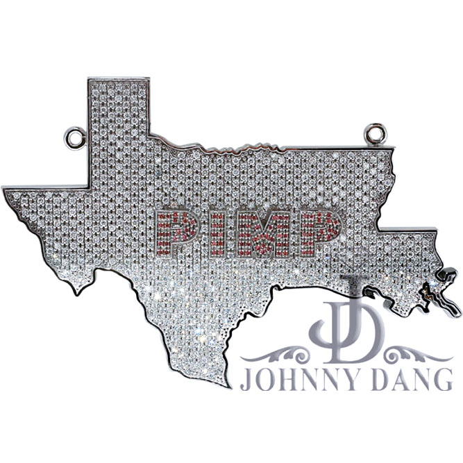 CJ-0286- Texas Map Custom Diamond Charm