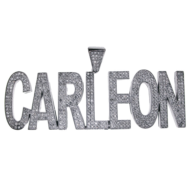 CL-0020A- Custom Diamond Name \"CARLEON\" Pendant