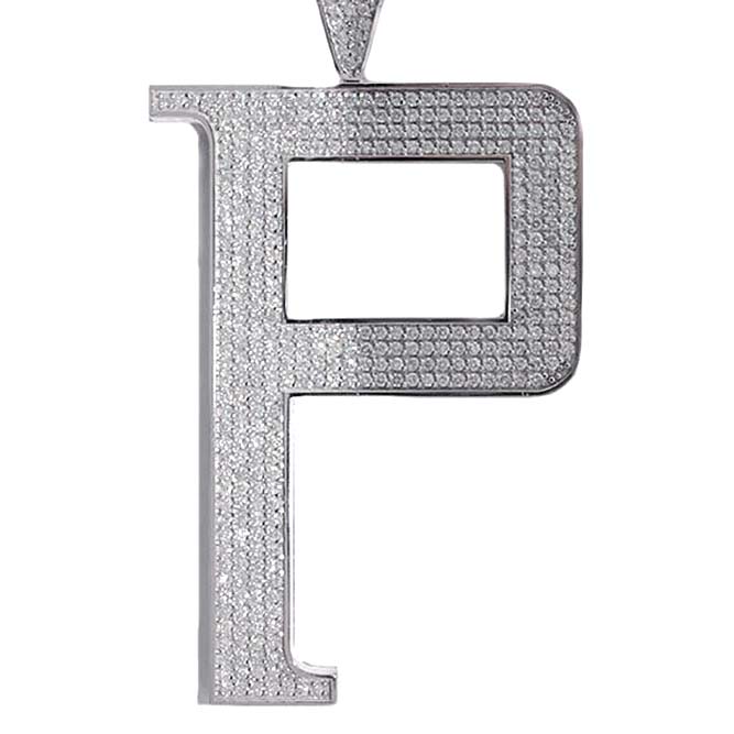 CL-0067- Custom Diamond Letter P Pendant