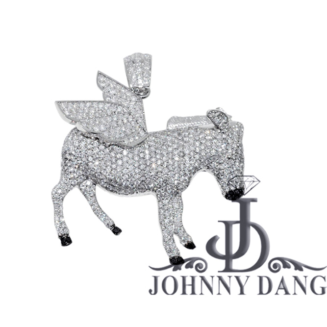 CPY0047 - Custom White and Black Diamond Donkey with Wing 3D