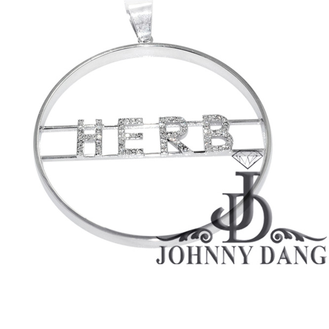 CPY0076 - Custom  Letter "HERB" Diamond Pendant