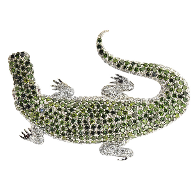 CR170802 Custom Diamond Alligator Hand Ring