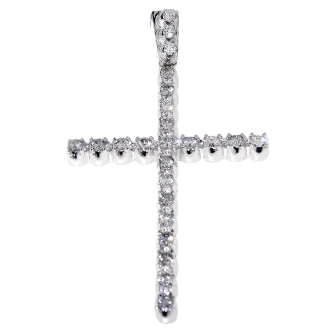 Cross 0001 - One Row 15pt Diamond Cross