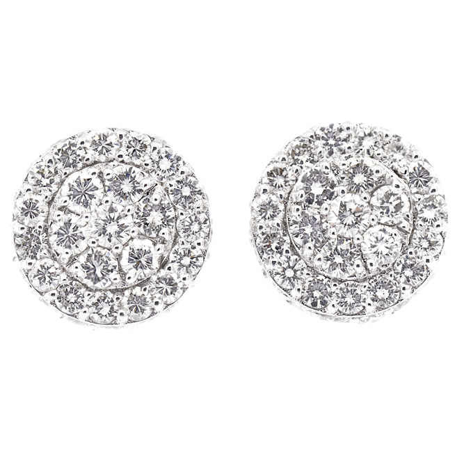 ER162203-1 Custom Johnny Dang & Co Diamond Flower Stud Earrings
