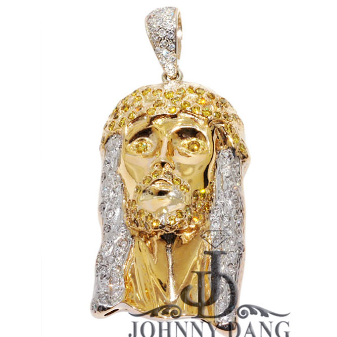 GJF0012 - Diamond Jesus Face Pendant