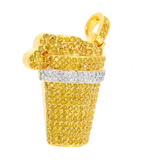 JDCUP10115-4 Drank Sippin Diamond Double Cup Pendant