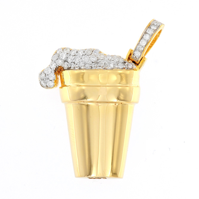 JDCUP10115-6 Drank Sippin Diamond Double Cup Pendant