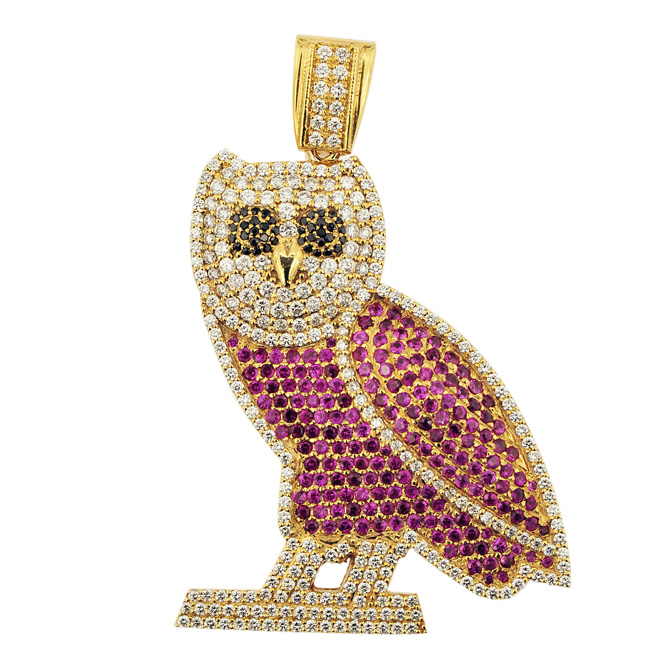 JDP170802 Custom Diamond Owl Pendant