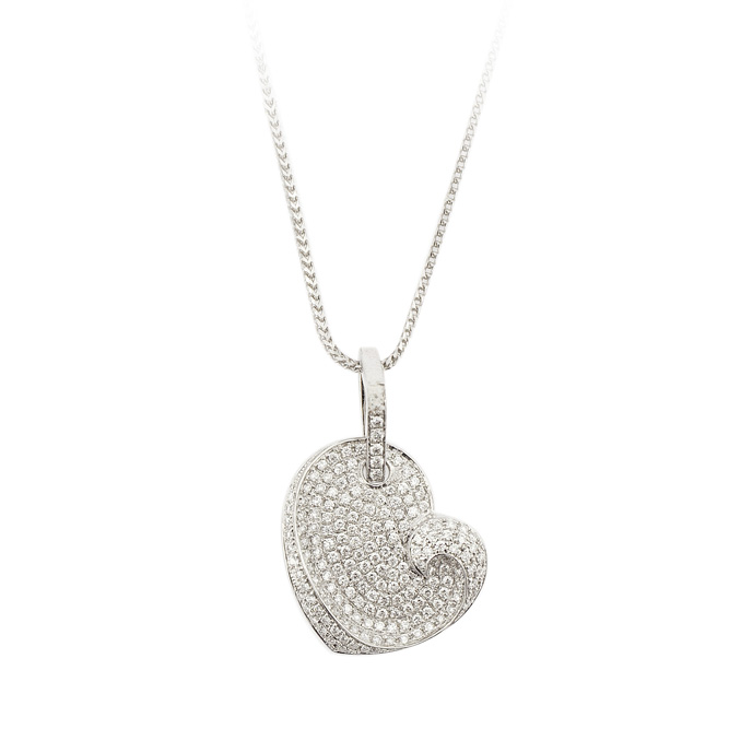JDP27 Ladies Diamond Heart Pendant with Necklace
