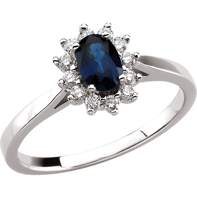 JDSP-61864 Blue Sapphire & Diamond Ring