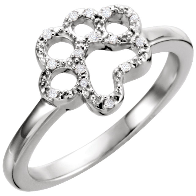 JDSP-651063 Sterling Silver Diamond Paw Ring