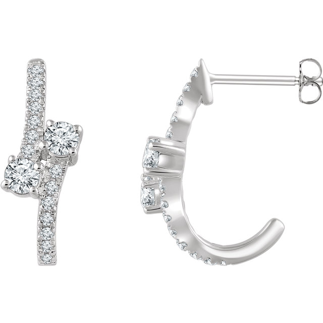 JDSP-652327 Diamond Two-Stone Earrings