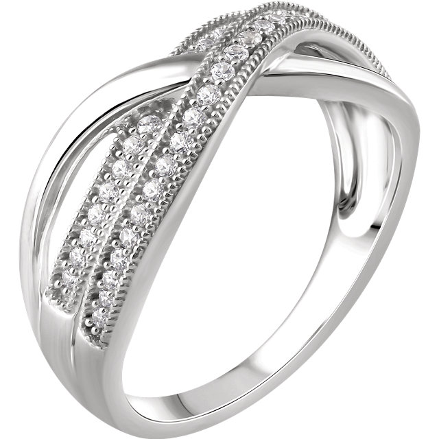 JDSP-652985 Ladies Diamond Criss Cross Ring