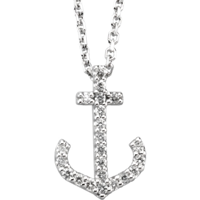JDSP-66413 Diamond Anchor Necklace