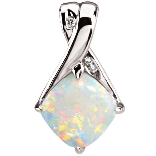 JDSP-66619 Opal and Diamond Pendant