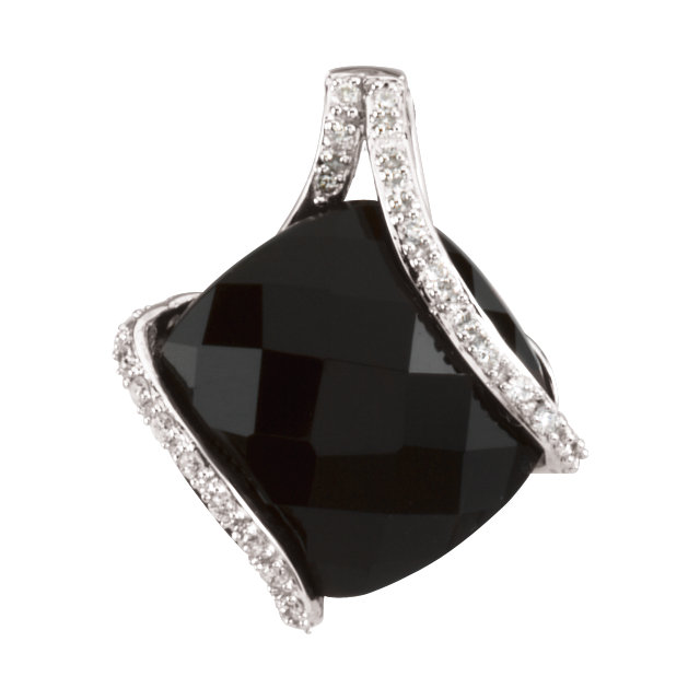 JDSP-66623 Onyx and Diamond Pendant