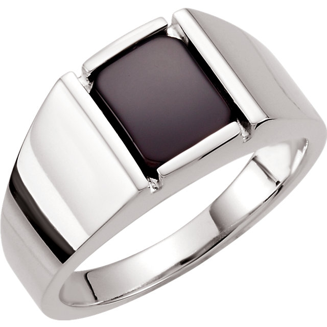 JDSP-67879 Sterling Silver Men's Onyx Ring