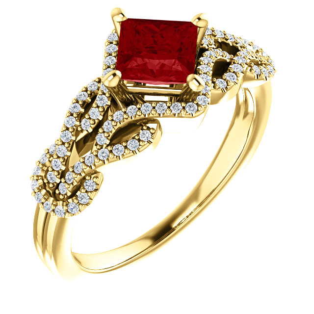 JDSP-71907 Ruby and Diamond Ring