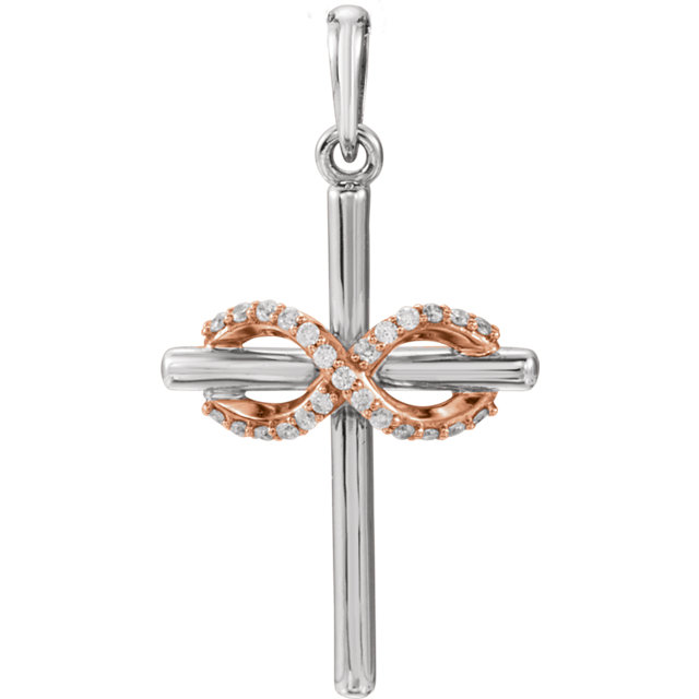 JDSP-R42344 Diamond Infinity-Inspired Cross Pendant
