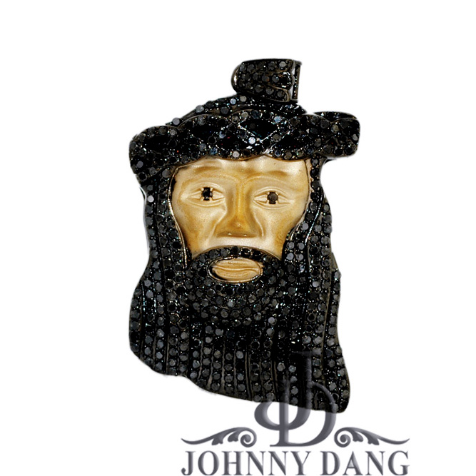 JF0011 - Custom Jesus Face with Black Diamond