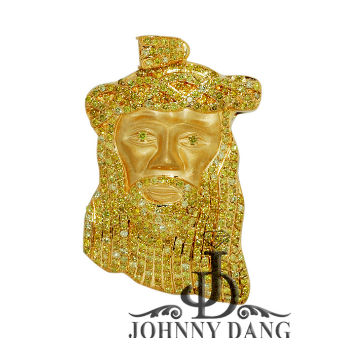 JF0013 - Custom Jesus Face with Yellow Diamond