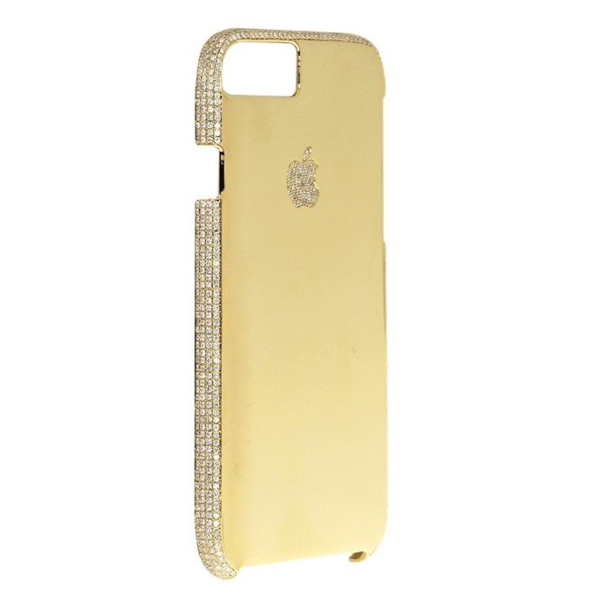 CJ11614-1 Custom 10K Yellow Gold & Diamond I Phone 6 Case