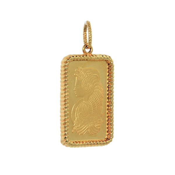CPY0039 - 24K Pure Gold Pamp Suisse Fine Bar Pendant