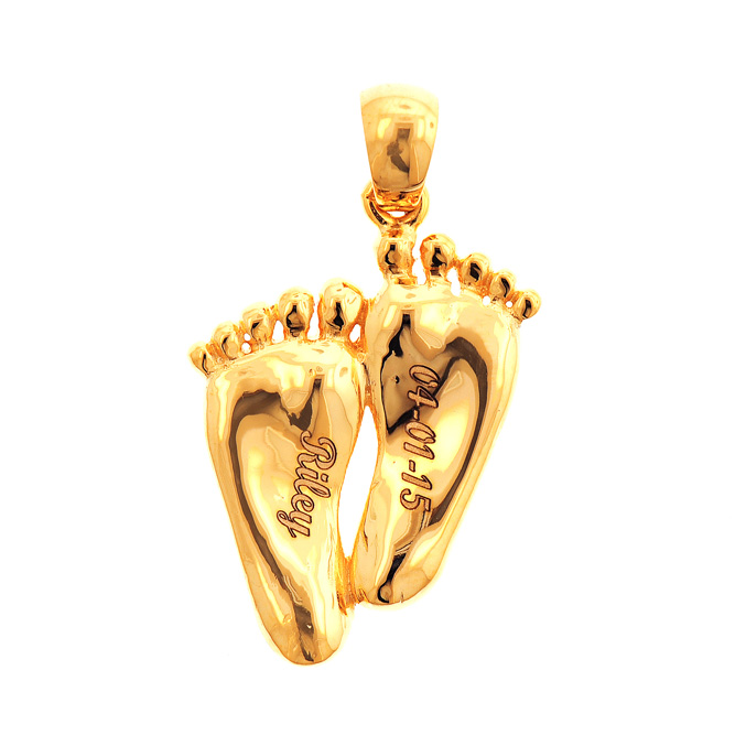 P151607 Custom Engraved Gold Pendant