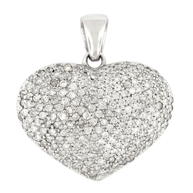 P160509-3 Custom Diamond Heart Pendant