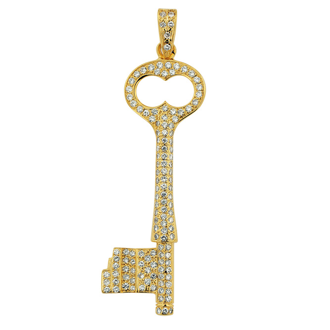 P160905-8 Custom Diamond Key Pendant