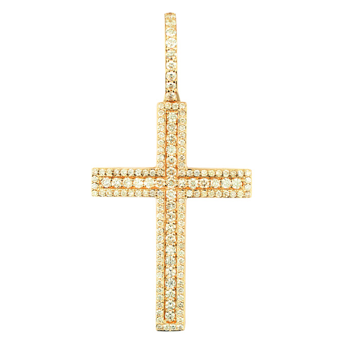 P170207-05 Custom Diamond Cross Pendant