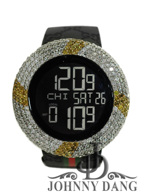 GW088 - Custom Gucci Diamond Digital Watch