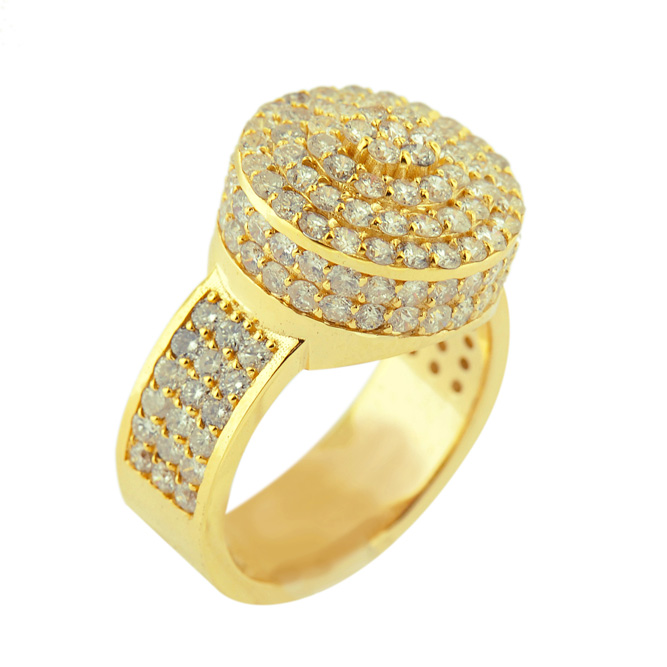 R170203-01 Custom Flower Top Diamond Ring