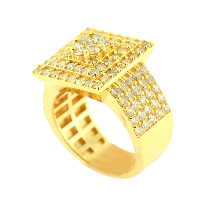 R170203-02 Custom Flower Top Diamond Ring