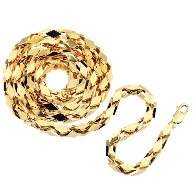 SGC162012-1 Solid Gold Diamond Shaped Chain