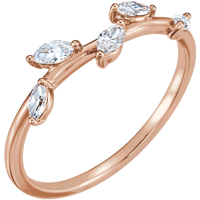 JDSP-122971 Ladies Diamond Leaf Ring