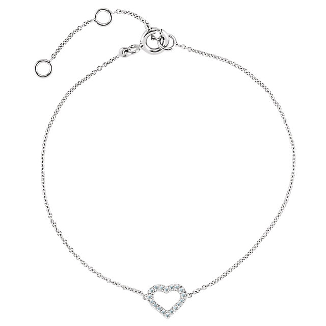 JDSP-68636 Ladies Diamond Heart 7" Bracelet