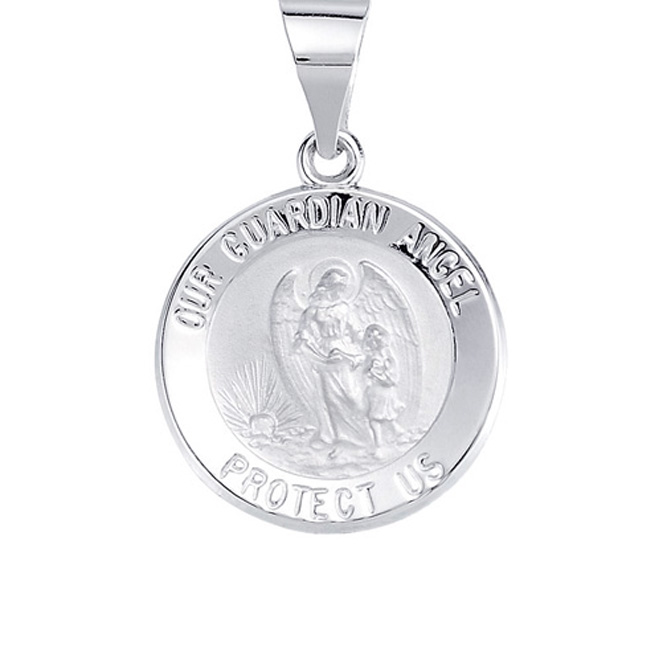 TVJR45342 - Hollow Round Guardian Angel Medal