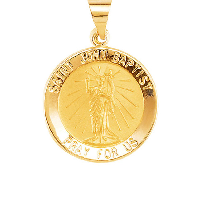 TVJR45344 - Hollow Round St. John the Baptist Medal