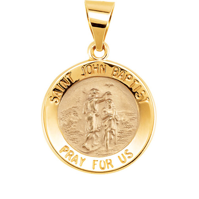 TVJR45356 - Hollow Round St. John the Baptist Medal