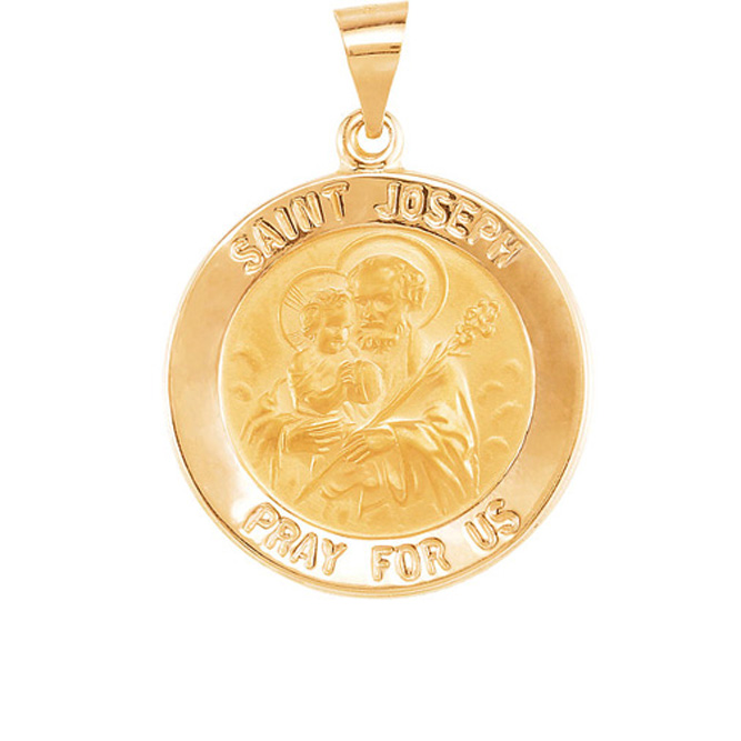 TVJR45358 - Hollow Round St. Joseph Medal