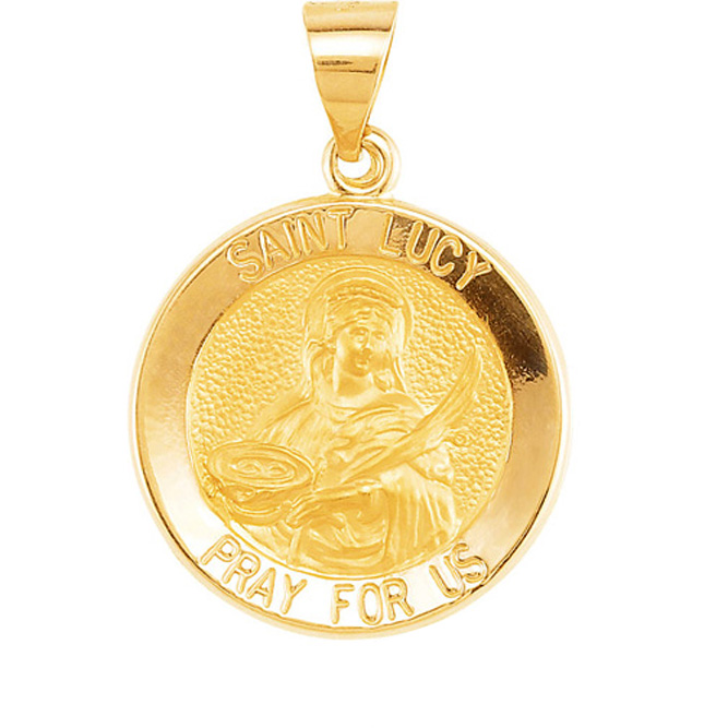 TVJR45360 - Hollow Round St. Lucy Medal