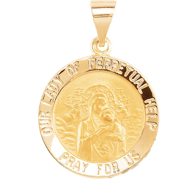 TVJR45367 - Hollow Round Our Lady of Perpetual Help Medal