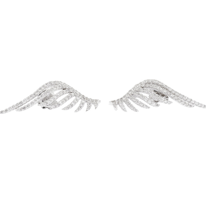 1ER150421-8 Diamond Phoenix Wing Earrings